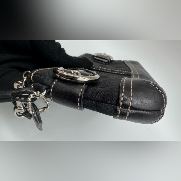 Coach Black SOHO Wristlet with Silver Accents | Very Good Condition - Picture 8 of 14